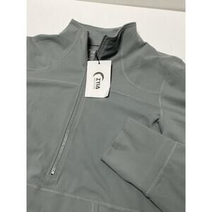 ZYIA ACTIVE Women’s Gray Pocket 1/2 Zip Pullover Athletic Top 3XL Athleisure NWT